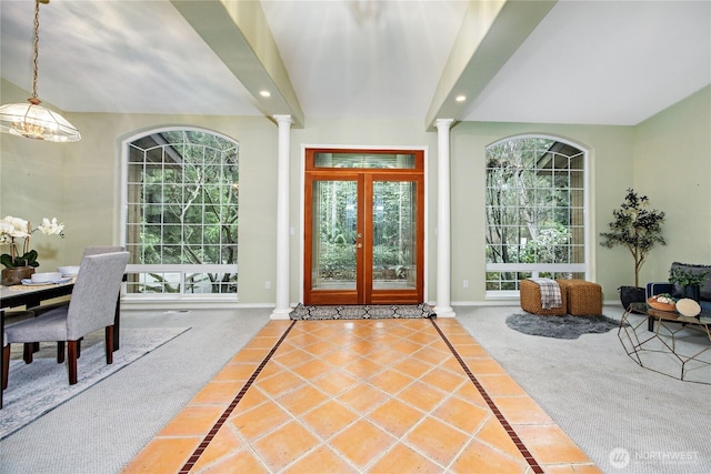 doorway to property featuring a patio and french doors