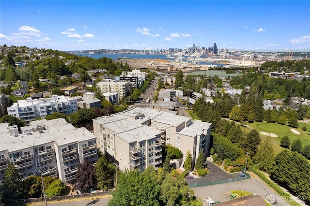 bird's eye view featuring a city view