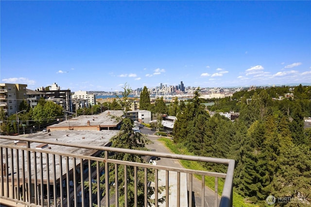 balcony featuring a city view