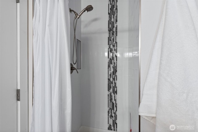 room details with tiled shower