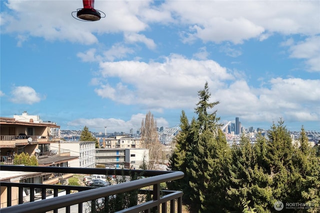 balcony with a city view