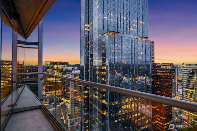 balcony with a city view