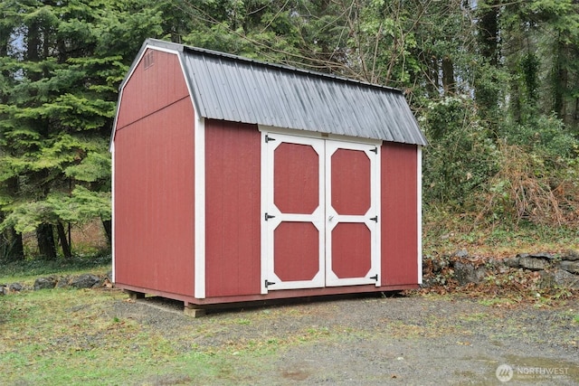 view of shed