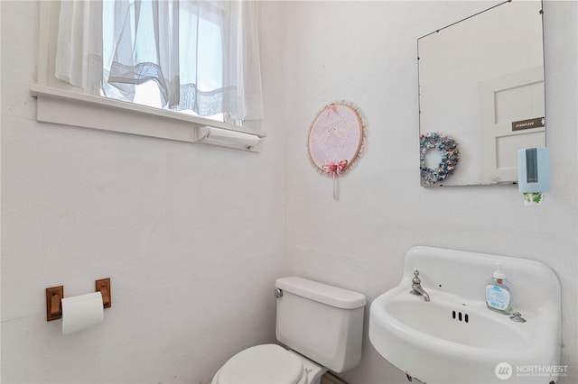 half bathroom featuring a sink and toilet