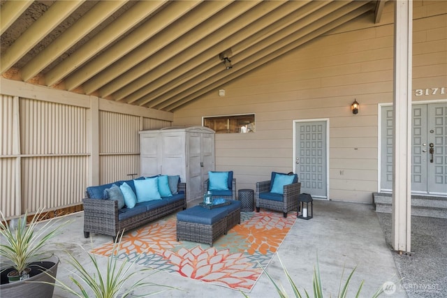 view of patio featuring outdoor lounge area