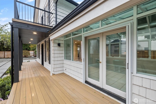 deck with french doors