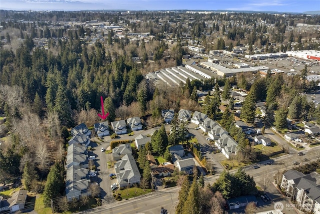 drone / aerial view featuring a residential view