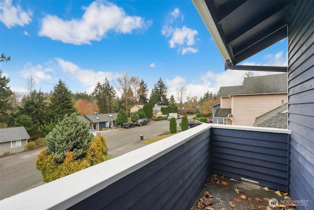 balcony featuring a residential view