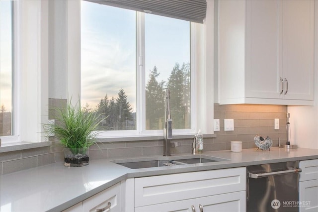 10808 NE 192nd Ave, Brush Prairie, WA 98606 - kitchen featuring a wealth of natural light, white cabinets, and a sink