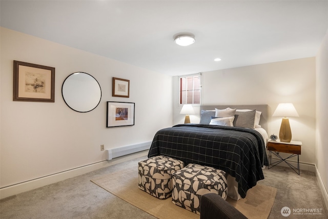 bedroom with carpet and baseboards