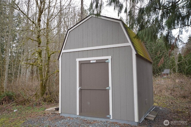 view of shed