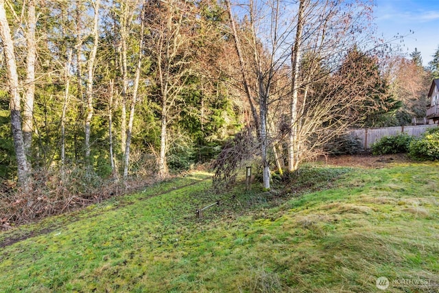 view of yard with fence