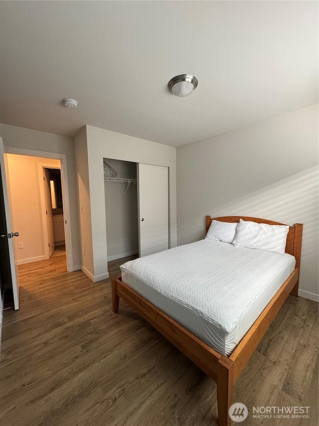 3601 Page St, Port Angeles, WA 98362 - bedroom with wood finished floors and a closet
