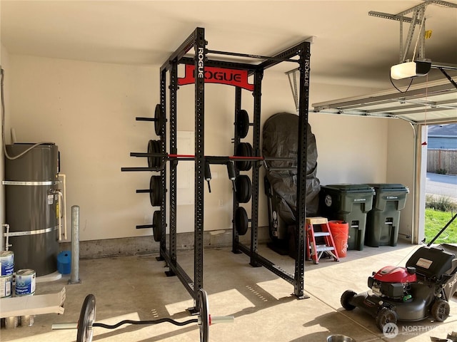 3601 Page St, Port Angeles, WA 98362 - exercise area with secured water heater and a garage