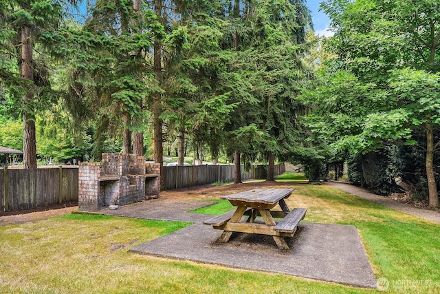 view of yard featuring a fenced backyard and a patio