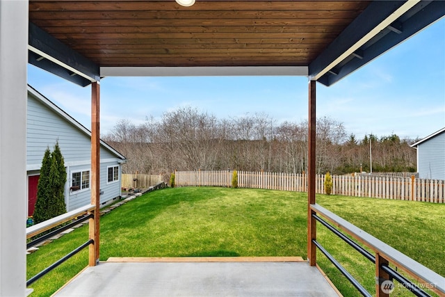 view of yard featuring a fenced backyard