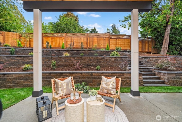 view of patio / terrace with a fenced backyard