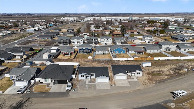 aerial view with a residential view