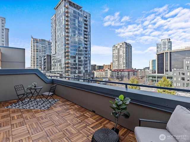 balcony with a city view