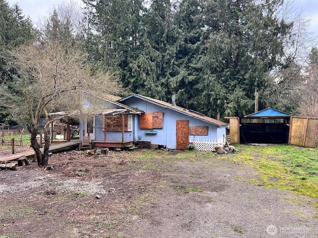 view of front of house with a deck