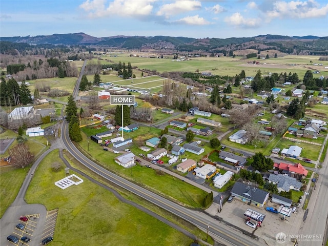 bird's eye view featuring a mountain view