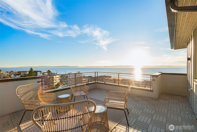 balcony with a water view