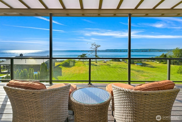 3451 Robertson Rd, Bellingham, WA 98226 - sunroom / solarium with a water view