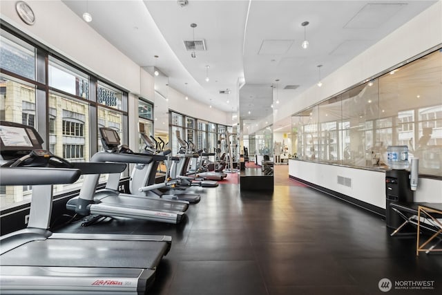 exercise room with visible vents