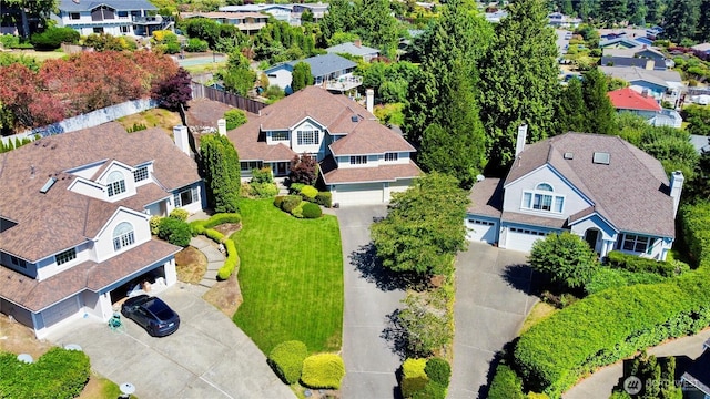 aerial view with a residential view