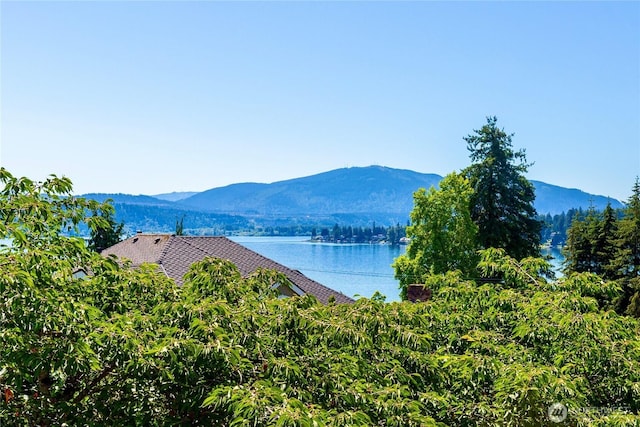 property view of mountains featuring a water view