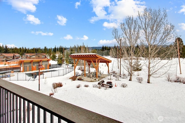 exterior space with a pergola and a patio