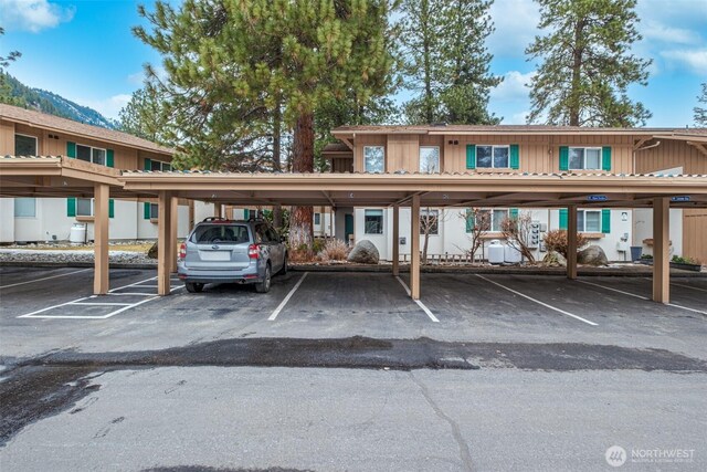 view of covered parking lot