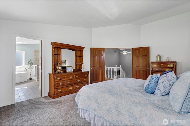 bedroom with a closet and carpet flooring