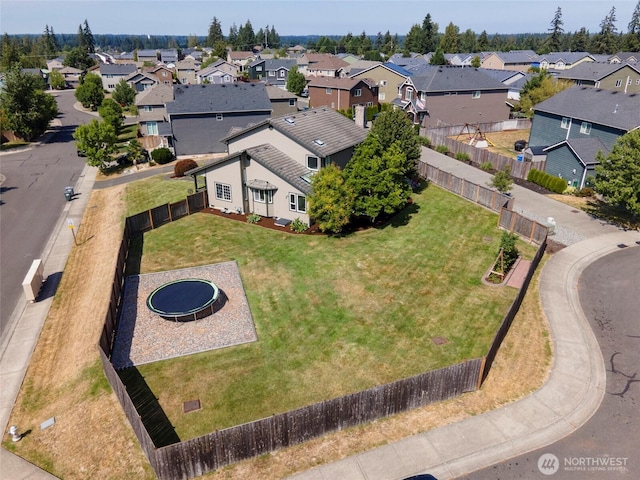 aerial view with a residential view