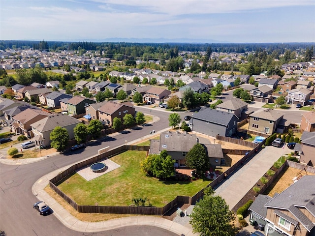 aerial view with a residential view