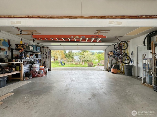 view of garage