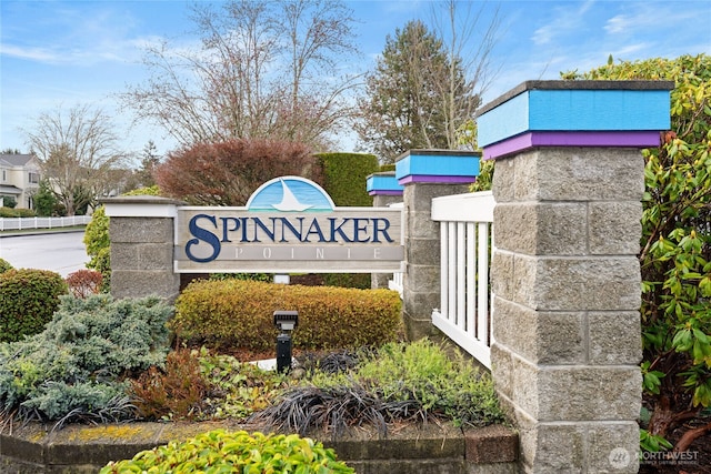 view of community sign