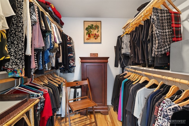 spacious closet featuring wood finished floors