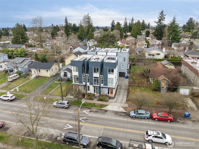 aerial view featuring a residential view