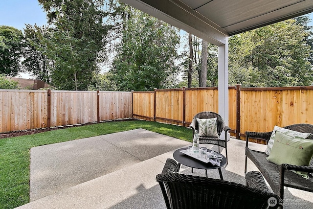 view of patio / terrace with a fenced backyard