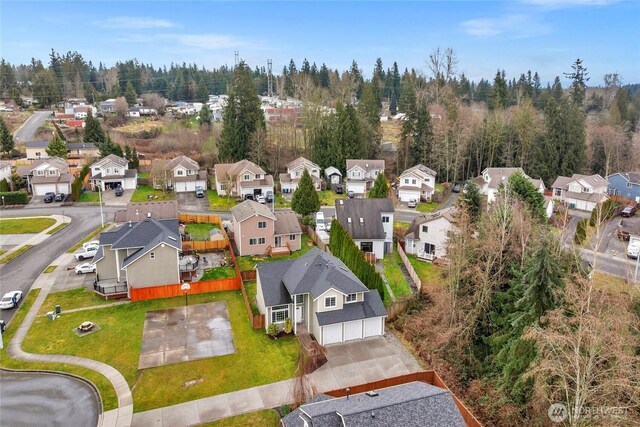 bird's eye view with a residential view