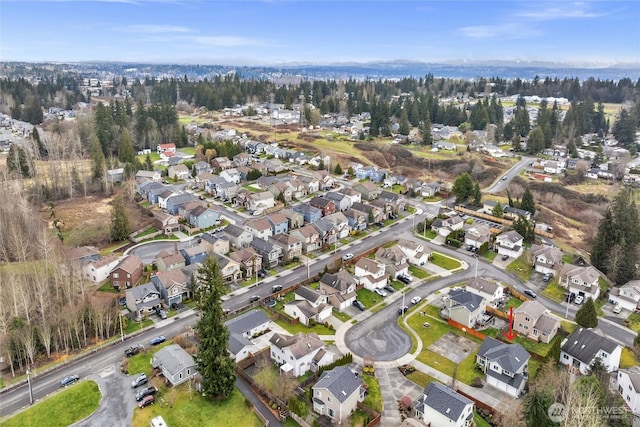 birds eye view of property with a residential view