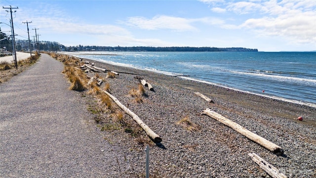 water view with a view of the beach