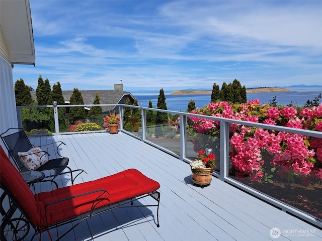 51 Barberry Ln, Sequim, WA 98382 - wooden deck featuring a water view