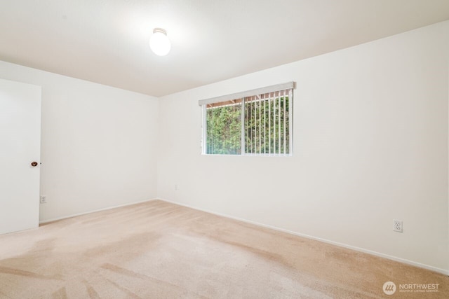 spare room featuring light colored carpet