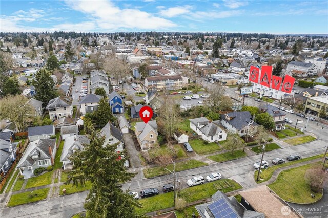 drone / aerial view with a residential view