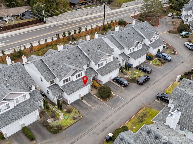 aerial view with a residential view