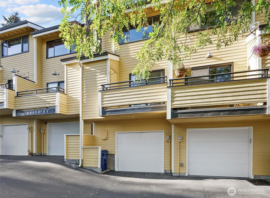 view of property with a garage