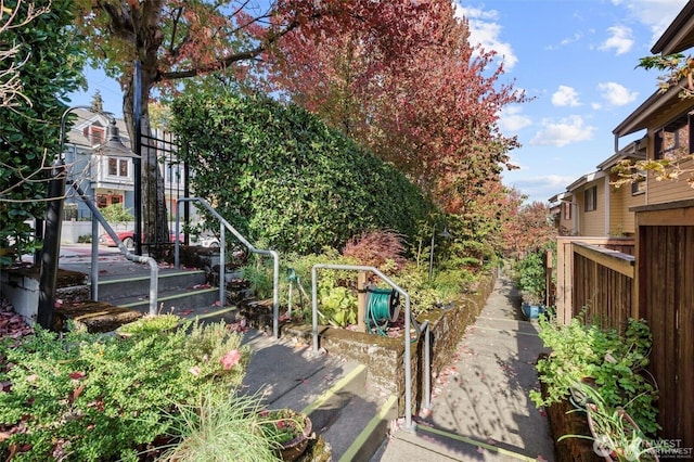 view of yard featuring fence