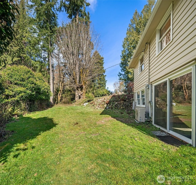 view of yard featuring ac unit